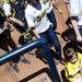 Natalie Harper climbs back into the dugout during the game against Northwestern on Sunday, May 5. Daniel Brenner I AnnArbor.com